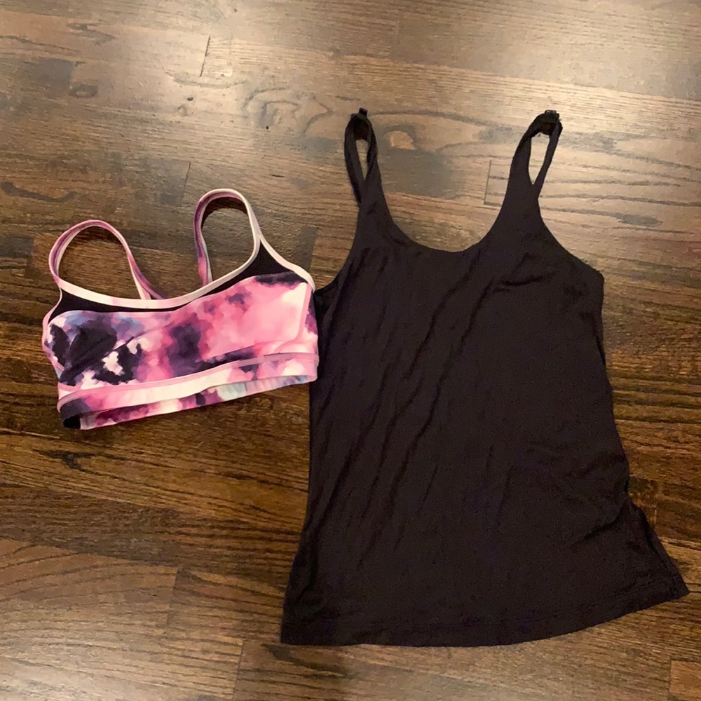 Lululemon intrinsic tank and bra.  bra can detach.
